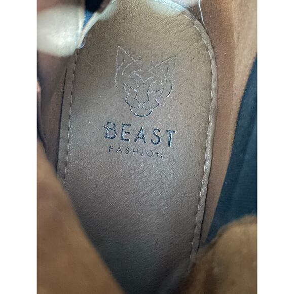 Beast Fashion Boots Lug Sole Slip On Mid-Calf Womens 6 Pink White Black Chunky - Picture 7 of 10